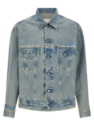 Chaqueta azul de mezclilla de algodón
