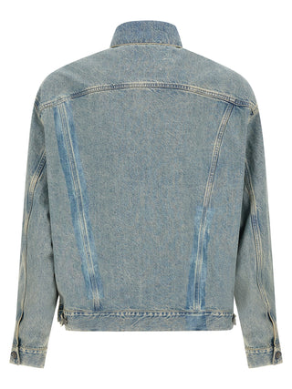 Chaqueta azul de mezclilla de algodón