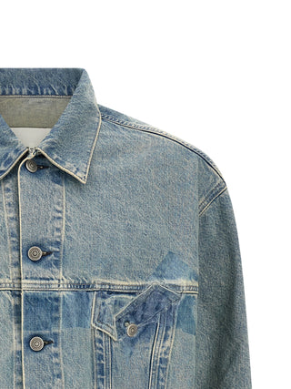 Chaqueta azul de mezclilla de algodón