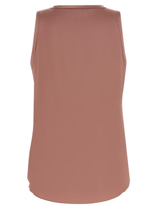 Multicolor Silk Sleeveles T-Shirt