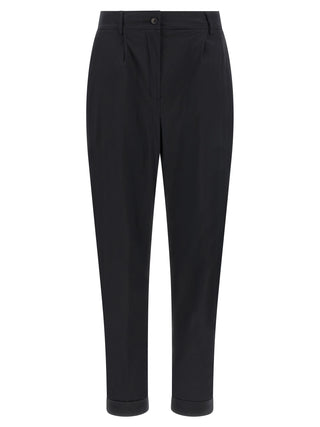 Black Cotton Casual Pants