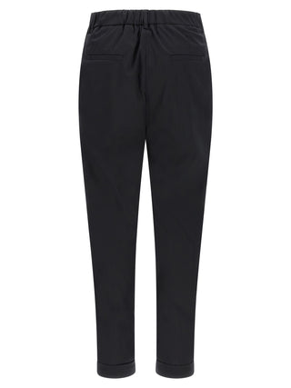 Black Cotton Casual Pants