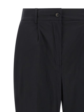 Black Cotton Casual Pants