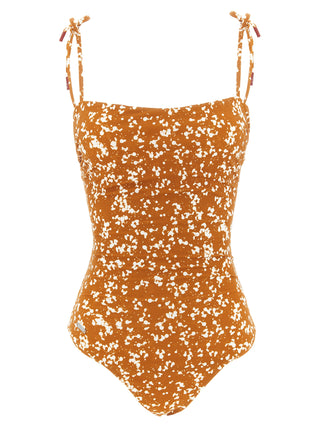 Brown Polyamide One-Piece Swimsuit