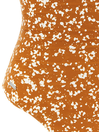 Brown Polyamide One-Piece Swimsuit