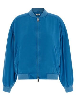 Blue Silk Bomber