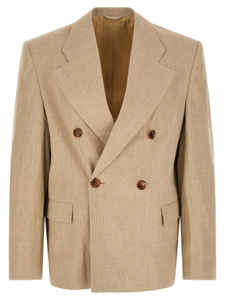 Blazer de lino beige