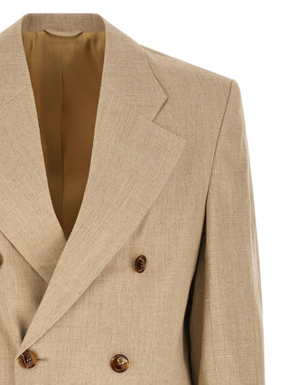 Blazer de lino beige