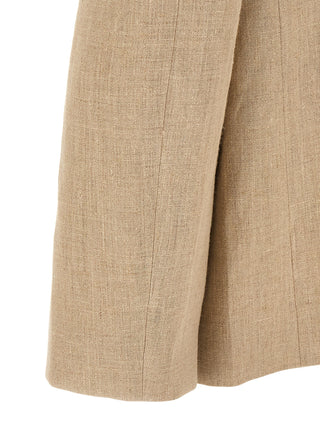 Blazer de lino beige