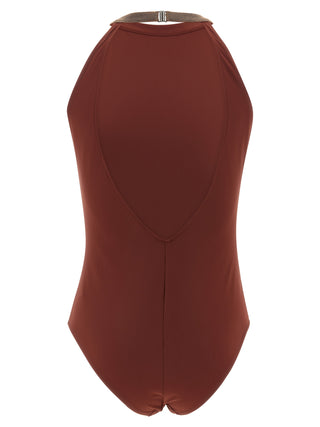 Bordeaux Polyamide One-Piece Swimsuit