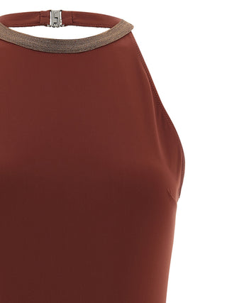Bordeaux Polyamide One-Piece Swimsuit
