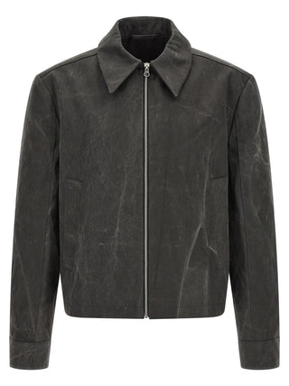 Gray Cotton Full-Length Jacket