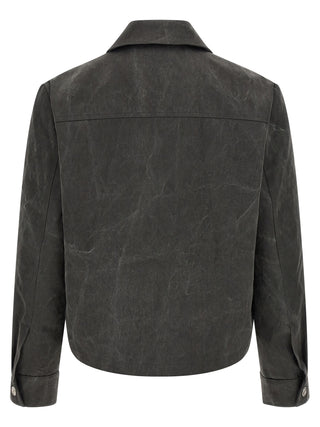Gray Cotton Full-Length Jacket