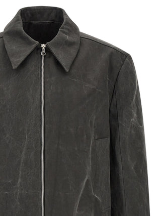 Gray Cotton Full-Length Jacket