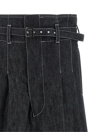 Black Cotton Bermuda Shorts