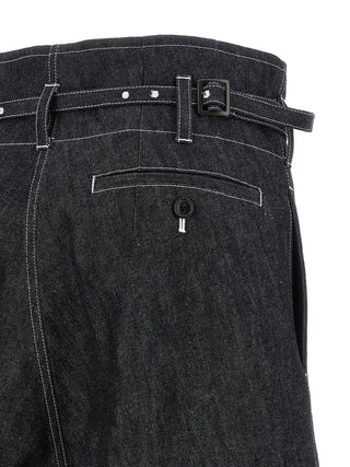 Black Cotton Bermuda Shorts