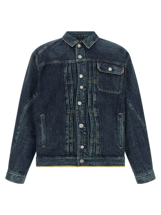 Chaqueta azul de mezclilla de algodón