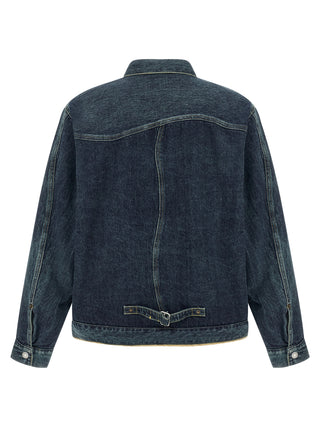 Chaqueta azul de mezclilla de algodón