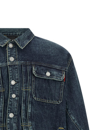 Chaqueta azul de mezclilla de algodón