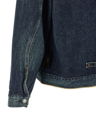 Chaqueta azul de mezclilla de algodón