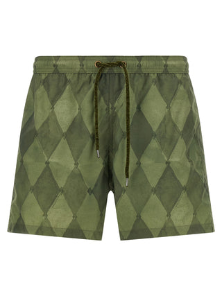 Bicolor Polyester Swim Shorts
