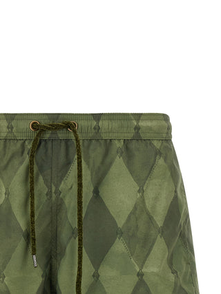 Bicolor Polyester Swim Shorts