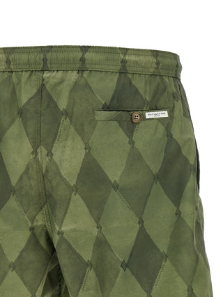 Bicolor Polyester Swim Shorts