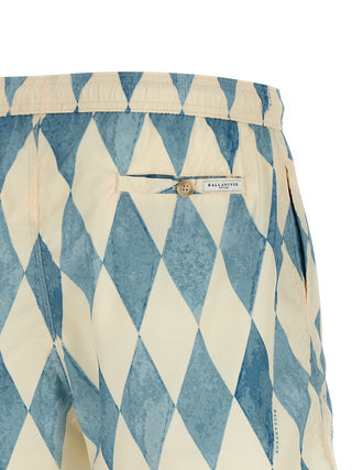 Blue Polyester Swim Shorts