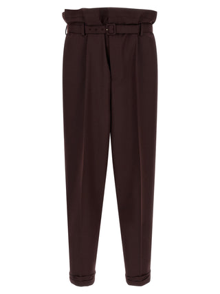 Purple Wool Casual Pants