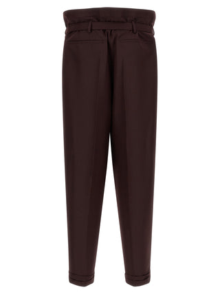 Purple Wool Casual Pants