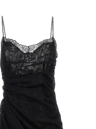 Black Polyester Long Dress