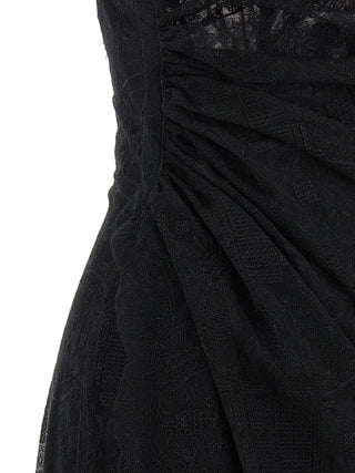 Black Polyester Long Dress