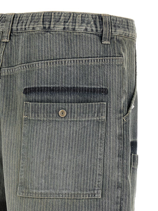 Blue Cotton Tapered Jeans