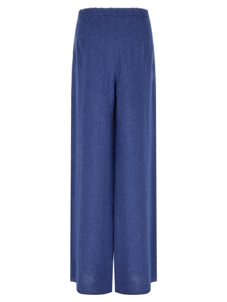 Blue Linen Casual Pants