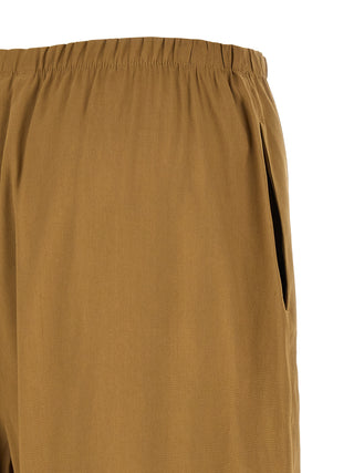 Beige Linen Casual Pants
