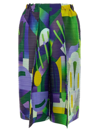 Multicolor Polyester Casual Pants