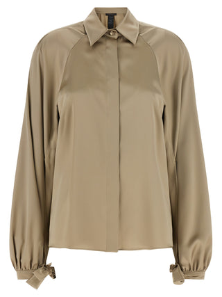 Blusa de seda beige