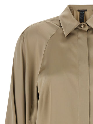 Blusa de seda beige