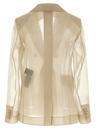 Beige Silk Blazer