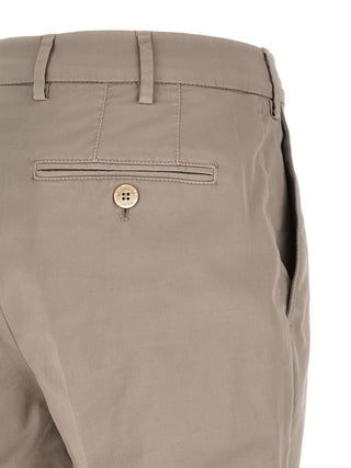 Beige Cotton Casual Pants
