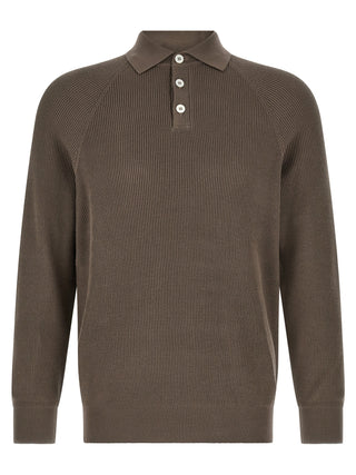 Brown Cotton Polo Shirt