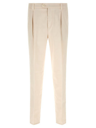 White Cotton Casual Pants