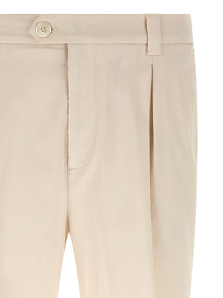 White Cotton Casual Pants