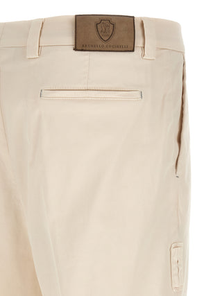 White Cotton Casual Pants
