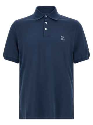 Blue Cotton Polo Shirt