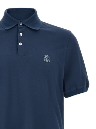 Blue Cotton Polo Shirt