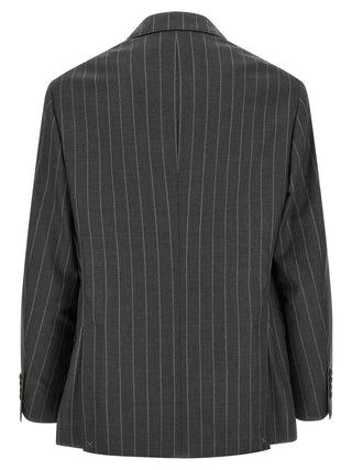 Gray Virgin Wool Blazer
