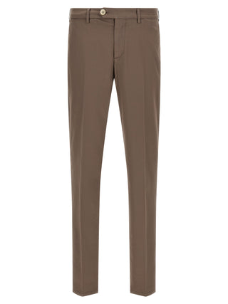 Beige Cotton Casual Pants