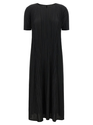 Black Polyester Midi Dress