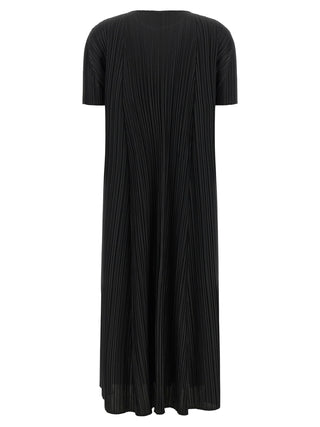 Black Polyester Midi Dress